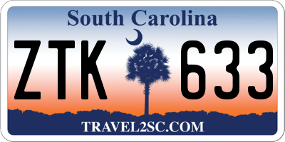 SC license plate ZTK633