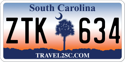 SC license plate ZTK634