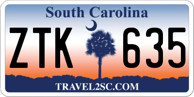 SC license plate ZTK635