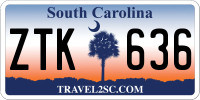 SC license plate ZTK636