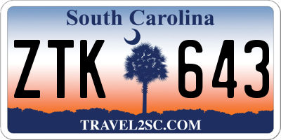 SC license plate ZTK643