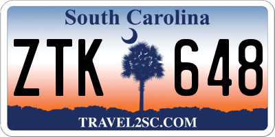 SC license plate ZTK648