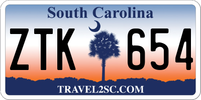 SC license plate ZTK654