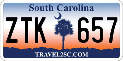 SC license plate ZTK657
