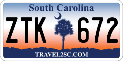 SC license plate ZTK672