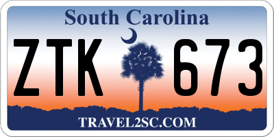 SC license plate ZTK673
