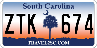 SC license plate ZTK674