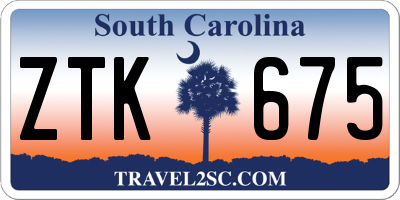 SC license plate ZTK675