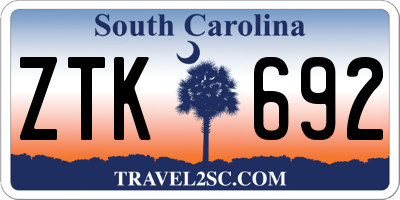 SC license plate ZTK692