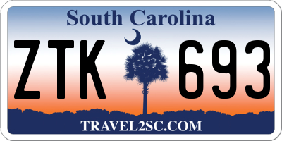 SC license plate ZTK693