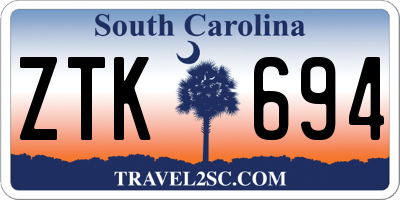 SC license plate ZTK694