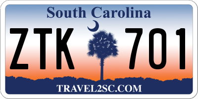 SC license plate ZTK701