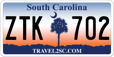 SC license plate ZTK702