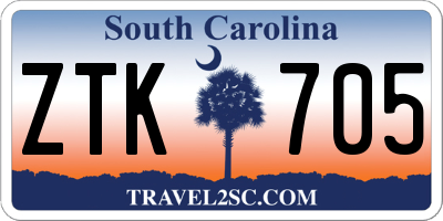 SC license plate ZTK705