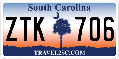 SC license plate ZTK706