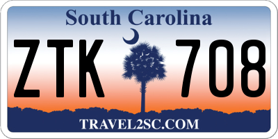 SC license plate ZTK708