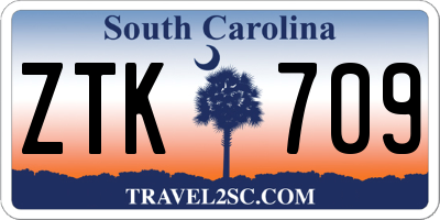 SC license plate ZTK709