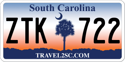 SC license plate ZTK722
