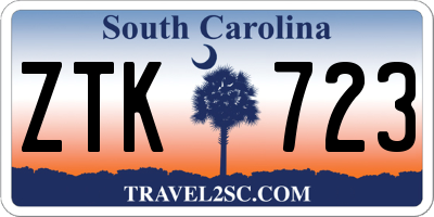 SC license plate ZTK723