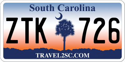 SC license plate ZTK726