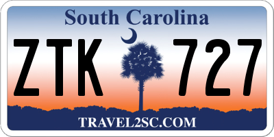 SC license plate ZTK727