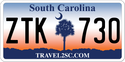 SC license plate ZTK730