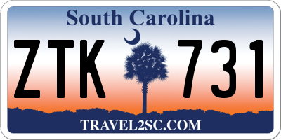 SC license plate ZTK731