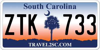 SC license plate ZTK733