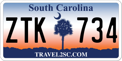 SC license plate ZTK734