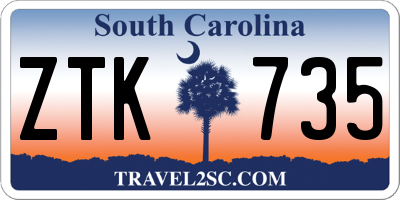 SC license plate ZTK735