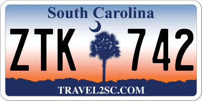 SC license plate ZTK742