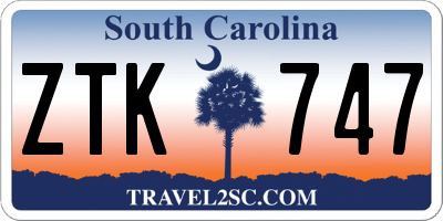 SC license plate ZTK747