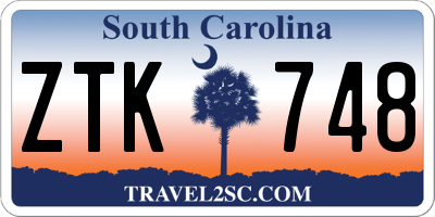 SC license plate ZTK748