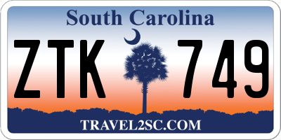 SC license plate ZTK749