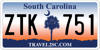 SC license plate ZTK751