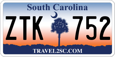 SC license plate ZTK752