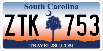 SC license plate ZTK753