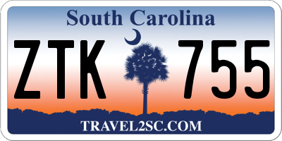 SC license plate ZTK755