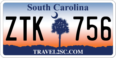 SC license plate ZTK756