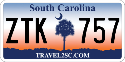 SC license plate ZTK757