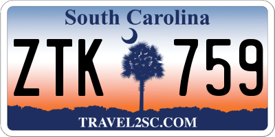 SC license plate ZTK759