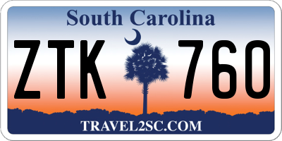 SC license plate ZTK760