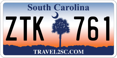 SC license plate ZTK761