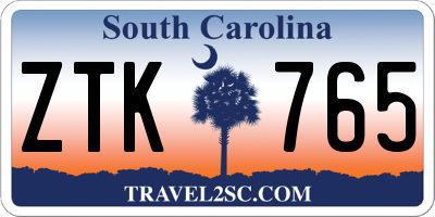 SC license plate ZTK765