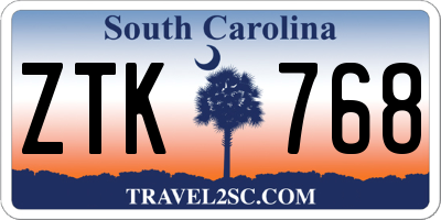 SC license plate ZTK768