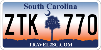 SC license plate ZTK770