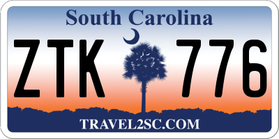 SC license plate ZTK776