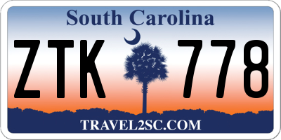SC license plate ZTK778