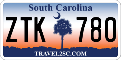 SC license plate ZTK780