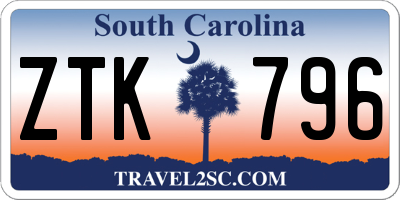 SC license plate ZTK796